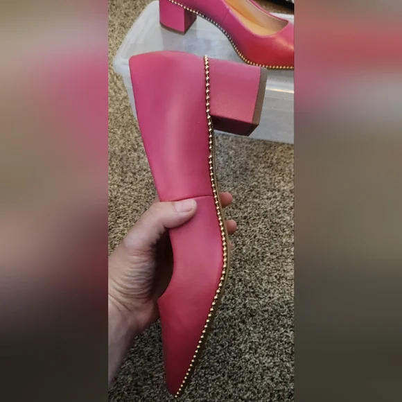 Coach Red Block Heel Women's Shoes - Picture 3 of 7